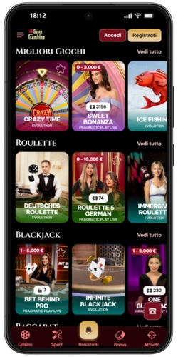 Giochi del casinò live su SpinoGambino - Roulette e Blackjack