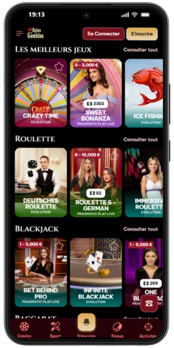Jeux de casino live sur SpinoGambino - Roulette et Blackjack