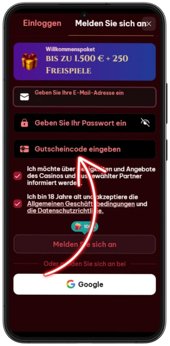 Spinogambino Gutscheincode eingeben