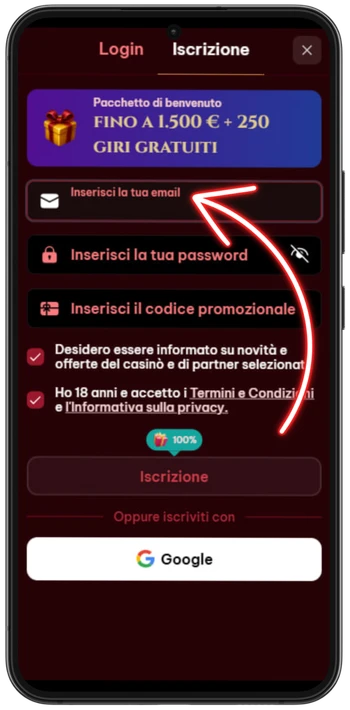 Spinogambino Inserisci l’email